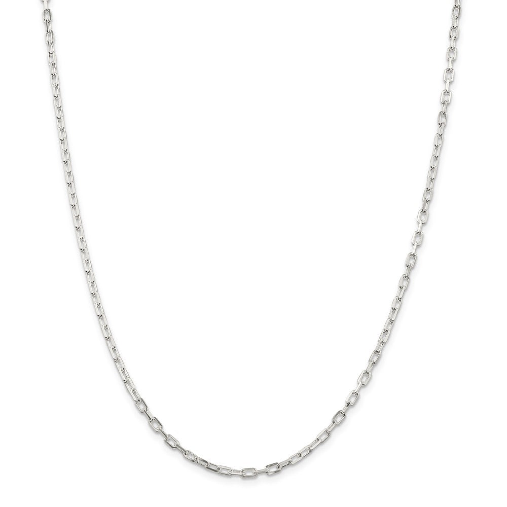 Million Charms 925 Sterling Silver 2.90mm Fancy Diamond-cut Open Link Cable Chain, Chain Length: 24 inches