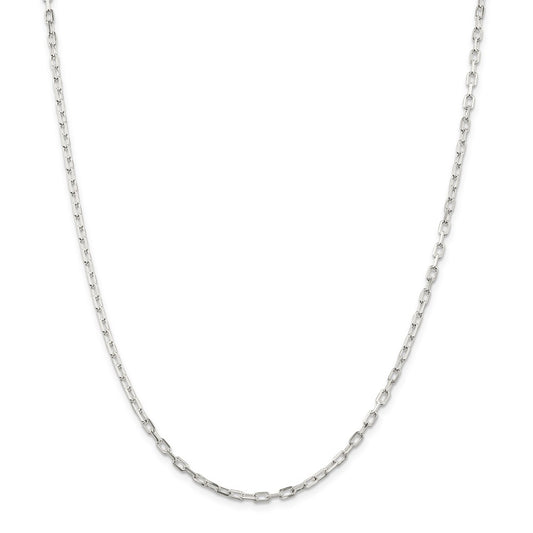 Million Charms 925 Sterling Silver 2.90mm Fancy Diamond-cut Open Link Cable Chain, Chain Length: 20 inches