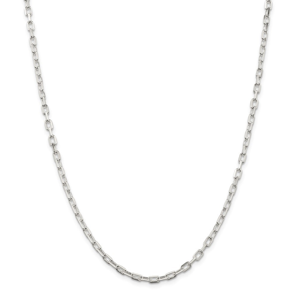 Million Charms 925 Sterling Silver 3.5mm Fancy Diamond-cut Open Link Cable Chain, Chain Length: 20 inches