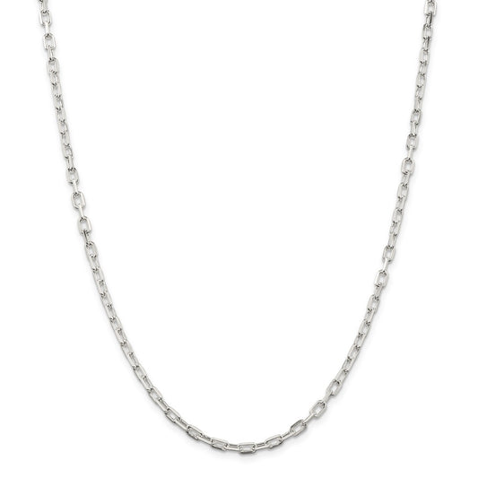 Million Charms 925 Sterling Silver 3.5mm Fancy Diamond-cut Open Link Cable Chain, Chain Length: 20 inches
