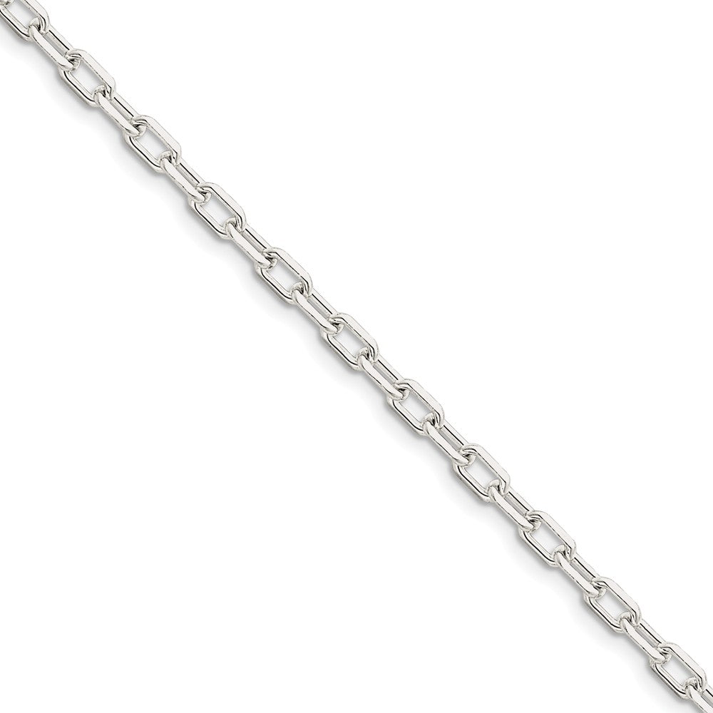 Million Charms 925 Sterling Silver 4.3mm Fancy Diamond-cut Open Link Cable Chain, Chain Length: 7 inches