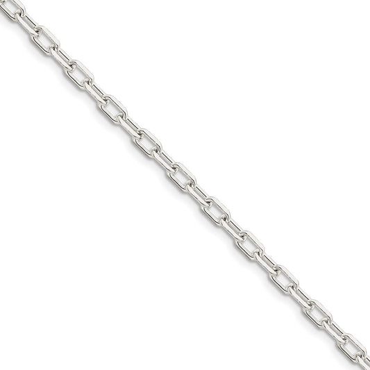 Million Charms 925 Sterling Silver 4.3mm Fancy Diamond-cut Open Link Cable Chain, Chain Length: 7 inches