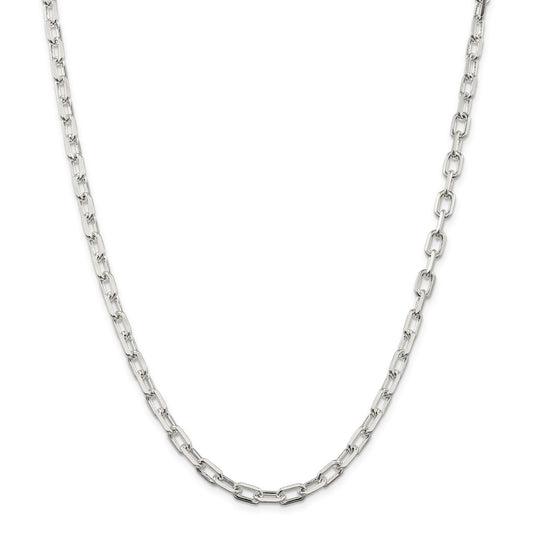 Million Charms 925 Sterling Silver 5.5mm Fancy Diamond-cut Open Link Cable Chain, Chain Length: 18 inches