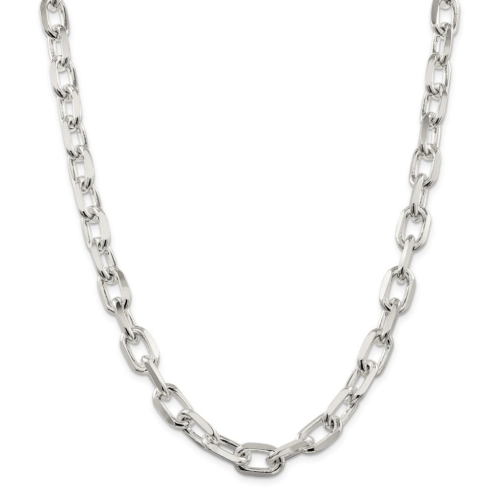 Million Charms 925 Sterling Silver 11.5 mm Diamond-cut Open Link Cable Chain, Chain Length: 20 inches