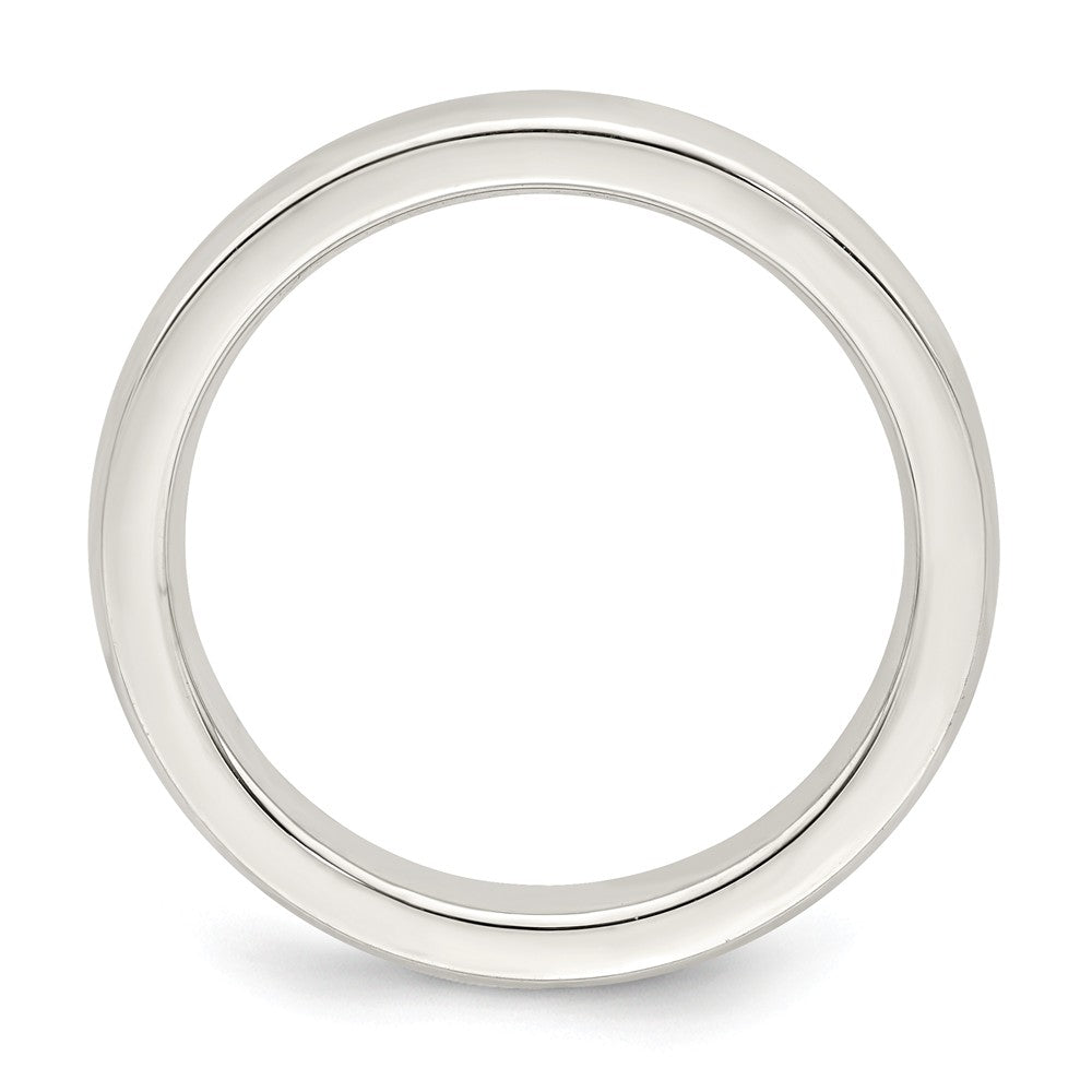 925 Sterling Silver, 3mm Bevel Edge Size 4 Wedding Band