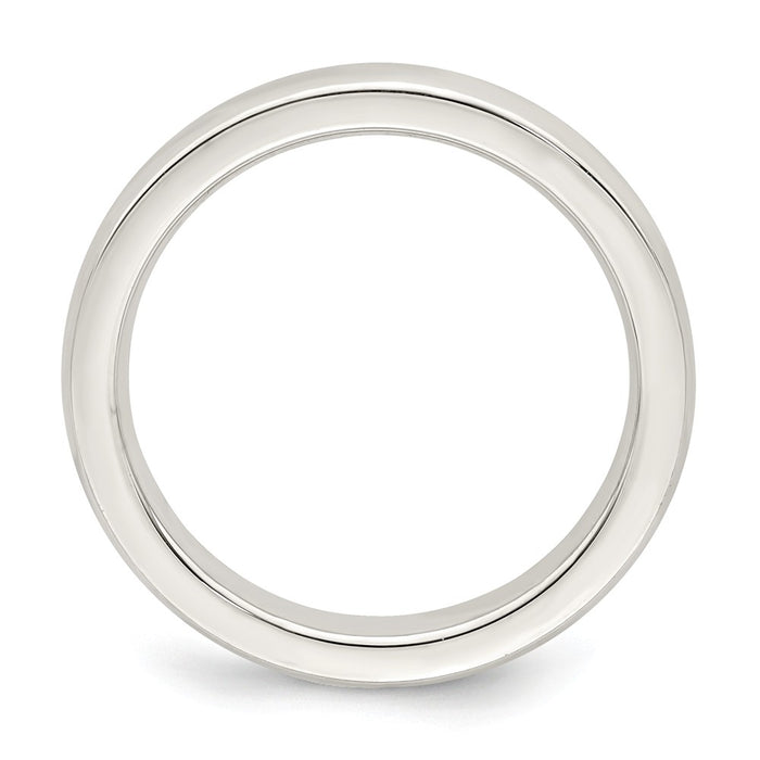 925 Sterling Silver, 3mm Bevel Edge Size 12.5 Wedding Band