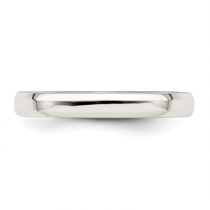 925 Sterling Silver, 3mm Bevel Edge Size 5 Wedding Band