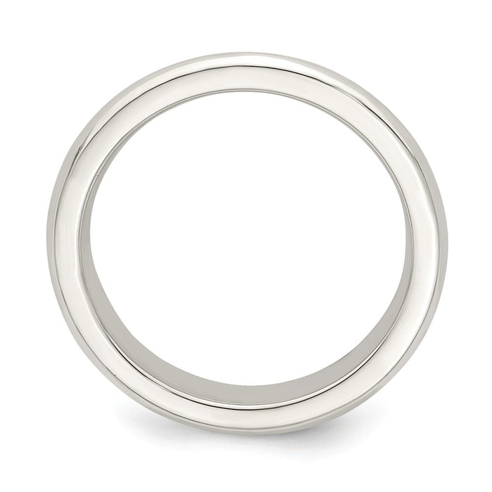 925 Sterling Silver, 4mm Bevel Edge Size 5.5 Wedding Band