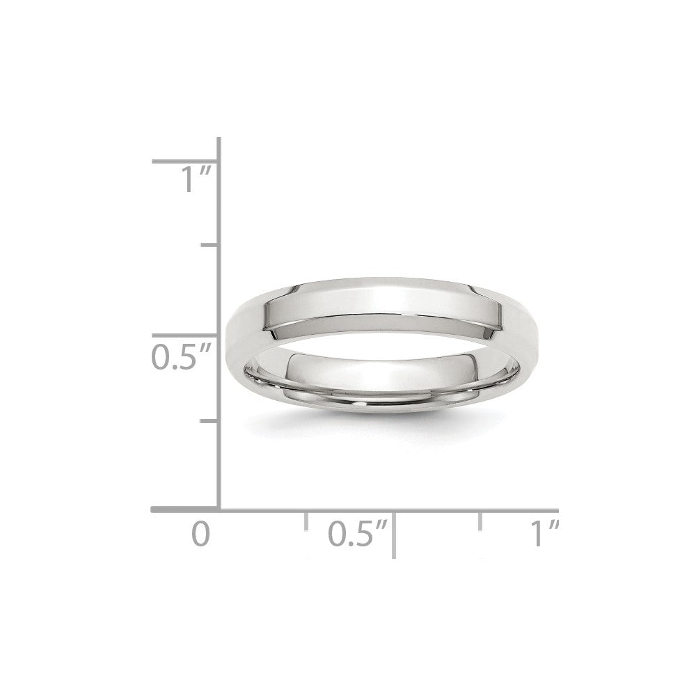 925 Sterling Silver, 4mm Bevel Edge Size 10.5 Wedding Band