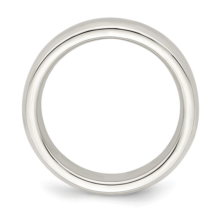 925 Sterling Silver, 5mm Bevel Edge Size 12 Wedding Band