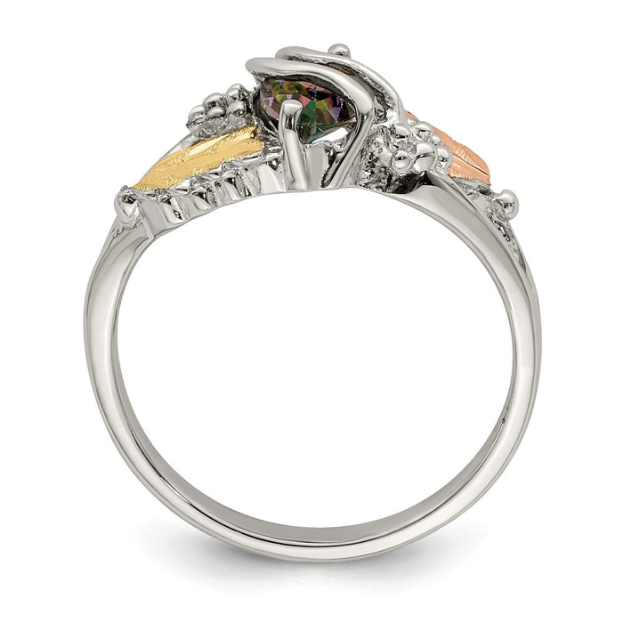 925 Sterling Silver & 12k Mystic Fire Topaz Ring, Size: 7
