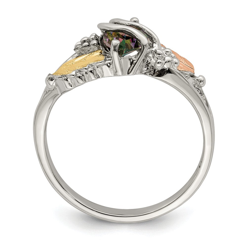 925 Sterling Silver & 12k Mystic Fire Topaz Ring, Size: 6