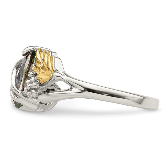 925 Sterling Silver & 12k Mystic Fire Topaz Ring, Size: 6