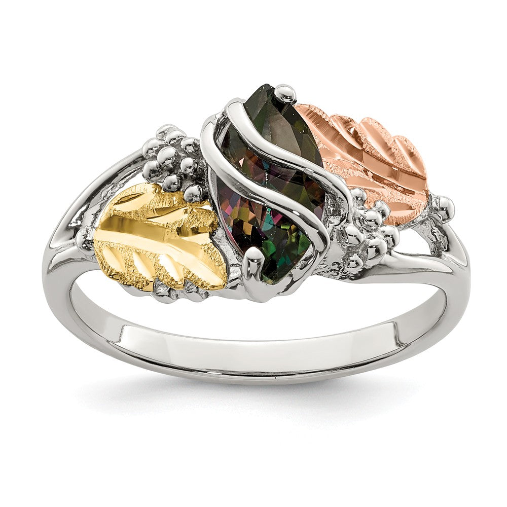 925 Sterling Silver & 12k Mystic Fire Topaz Ring, Size: 7