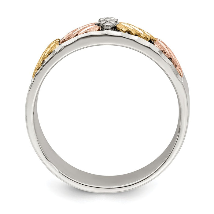 925 Sterling Silver & 12k Men's Ring, Size: 11