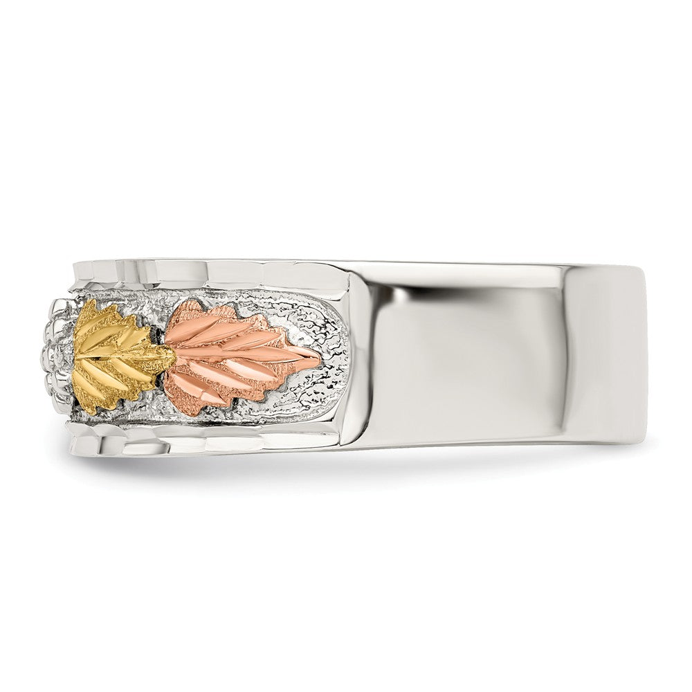 925 Sterling Silver & 12k Men's Ring, Size: 11