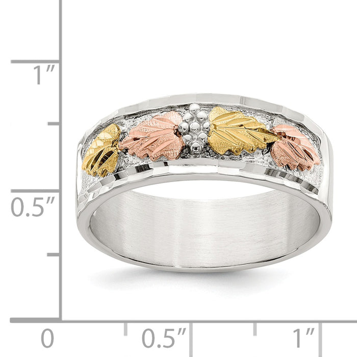 925 Sterling Silver & 12k Men's Ring, Size: 9