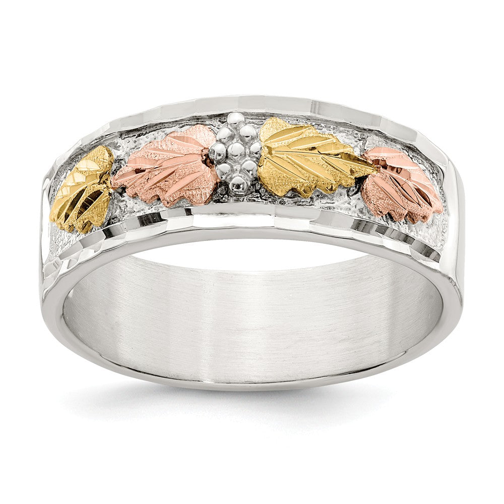 925 Sterling Silver & 12k Men's Ring, Size: 9