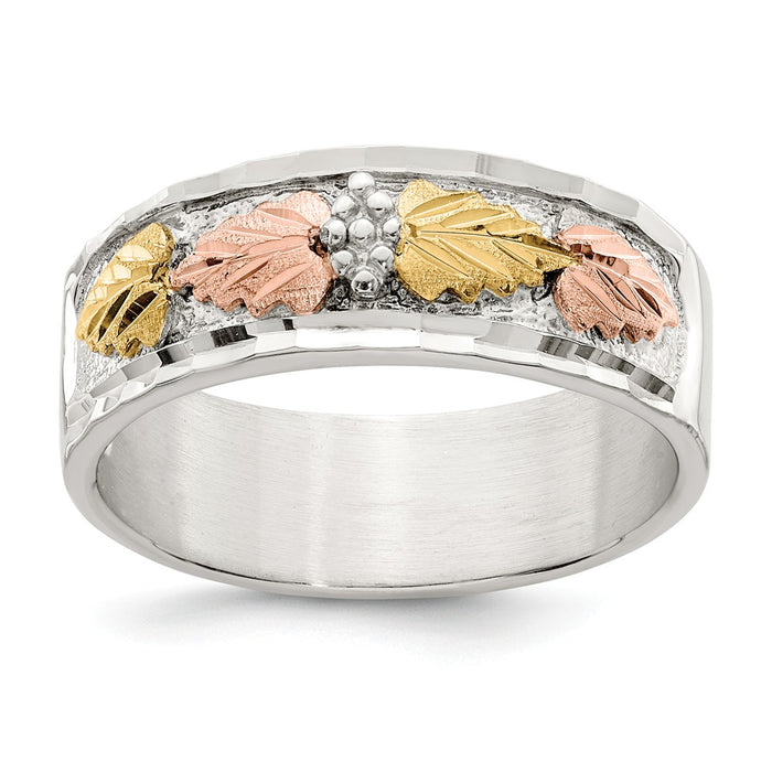 925 Sterling Silver & 12k Men's Ring, Size: 10