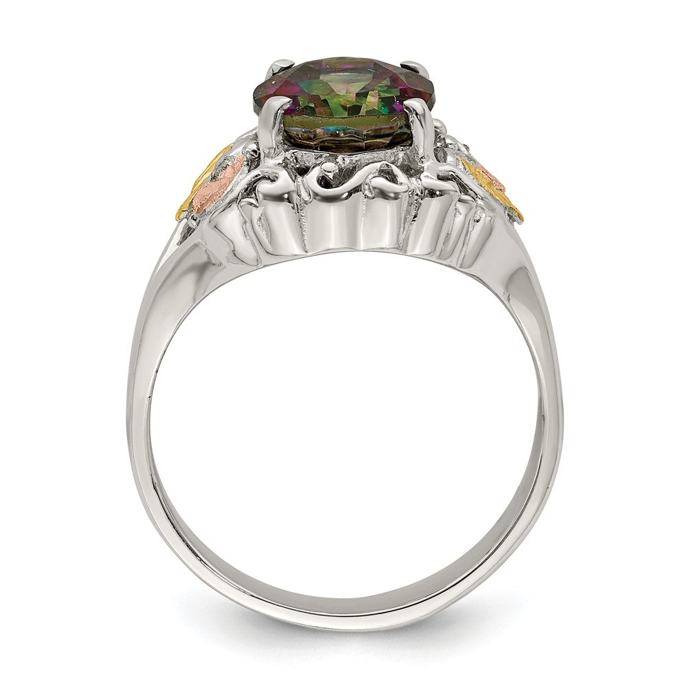 925 Sterling Silver & 12k Mystic Fire Topaz Ring, Size: 7