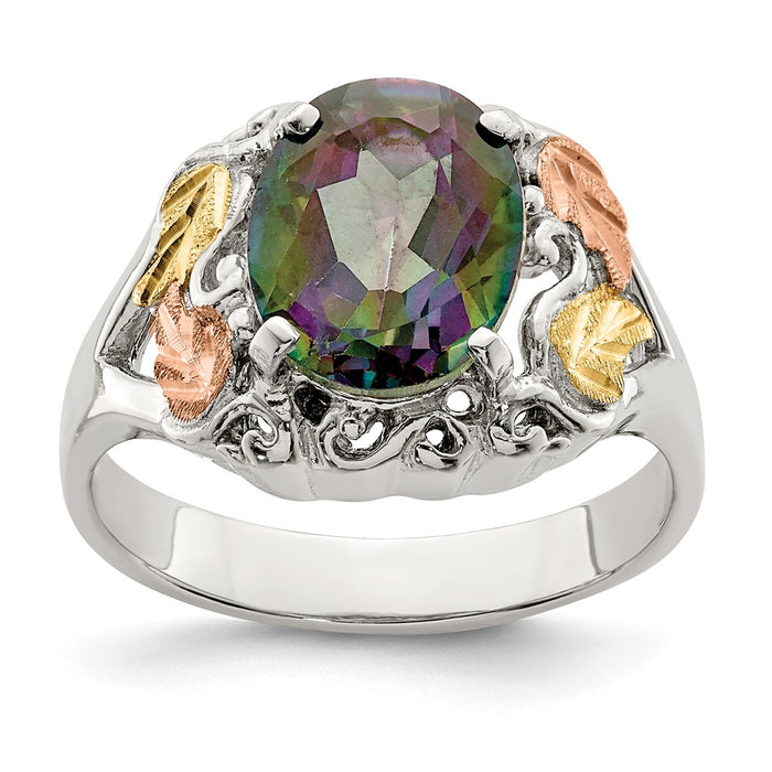 925 Sterling Silver & 12k Mystic Fire Topaz Ring, Size: 7