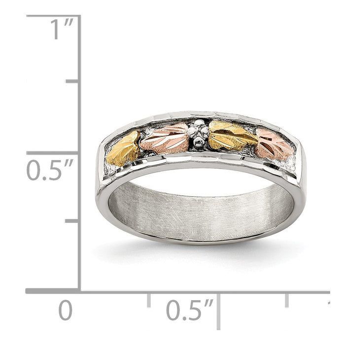 925 Sterling Silver & 12k Ring, Size: 6