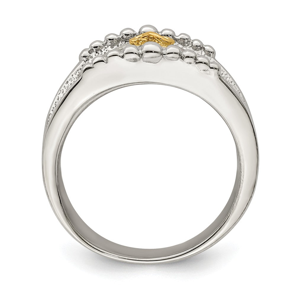 925 Sterling Silver & 12k Infinity Symbol Ring, Size: 7