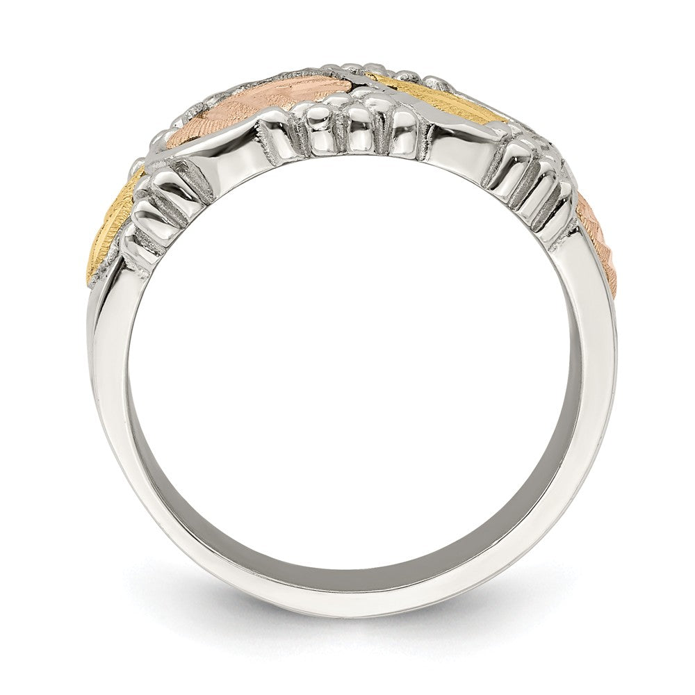 925 Sterling Silver & 12k Ring, Size: 7