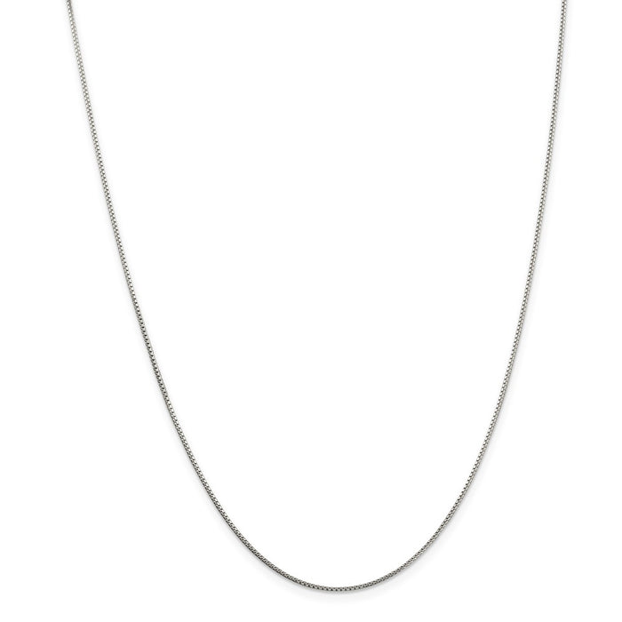 Million Charms 925 Sterling Silver 1mm 8 Side Diamond Cut Box Chain, Chain Length: 26 inches