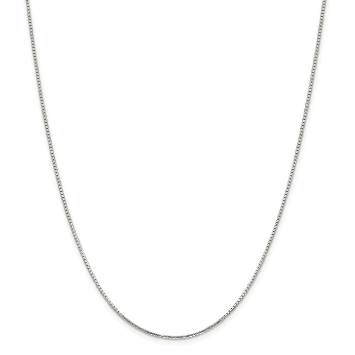 Million Charms 925 Sterling Silver 1.25mm 8 Side Diamond Cut Box Chain, Chain Length: 24 inches