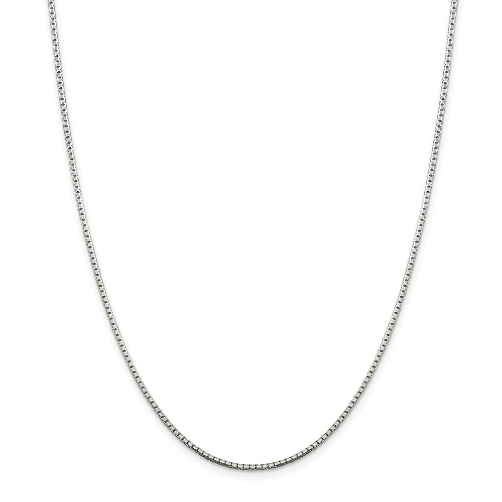 Million Charms 925 Sterling Silver 1.5mm 8 Sided Diamond Cut Box Chain, Chain Length: 20 inches