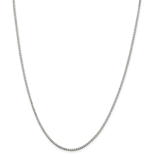 Million Charms SS Rhodium-plated 1.7mm Diamond-cut Box Chain w/2in ext. Box Chain, Chain Length: 18 inches