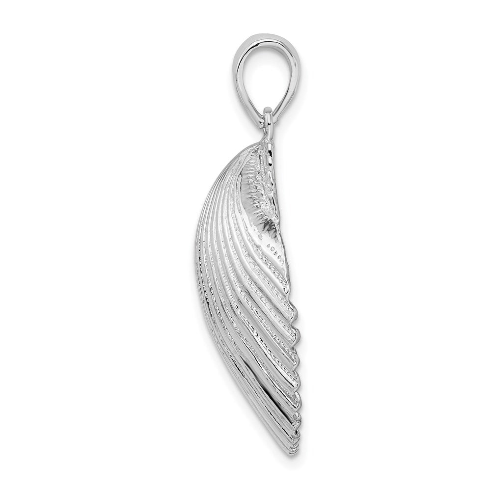 Million Charms 925 Sterling Silver Nautical Sea Life  Charm Pendant, Large Scallop Shell Pendant, Large Textured