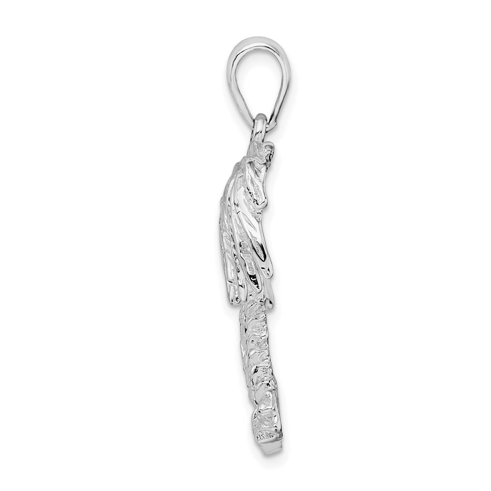 Million Charms 925 Sterling Silver Nautical Coastal Charm Pendant, Double Palm Trees, 2-D
