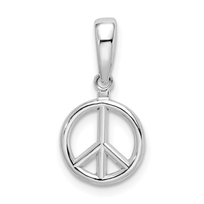 Million Charms 925 Sterling Silver Charm Pendant, Small 3-D Peace Symbol High Polish