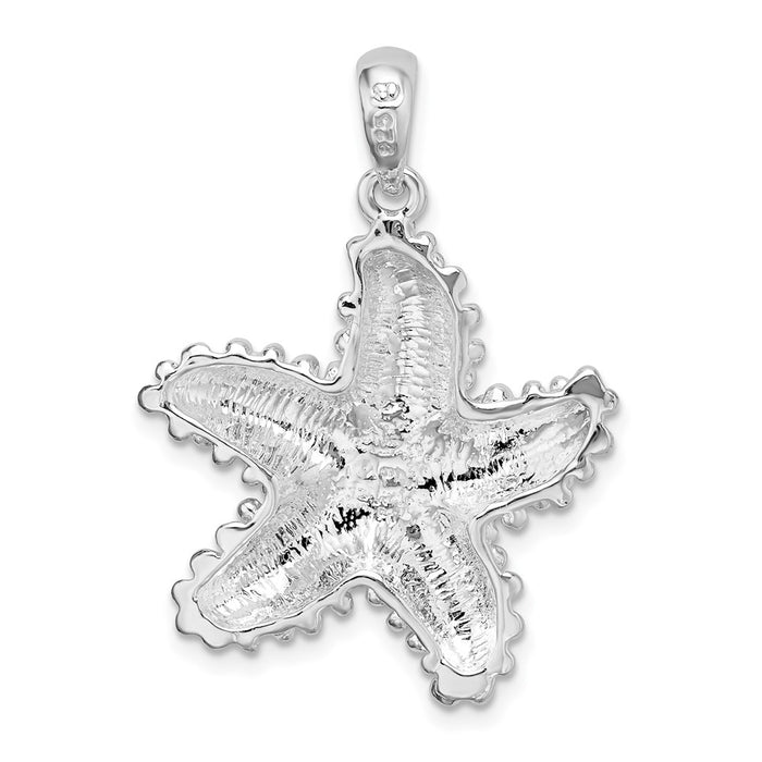 Million Charms 925 Sterling Silver Sea Life Nautical Charm Pendant, Beaded Starfish Pendant