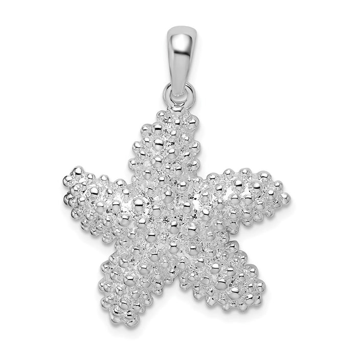 Million Charms 925 Sterling Silver Sea Life Nautical Charm Pendant, Beaded Starfish Pendant