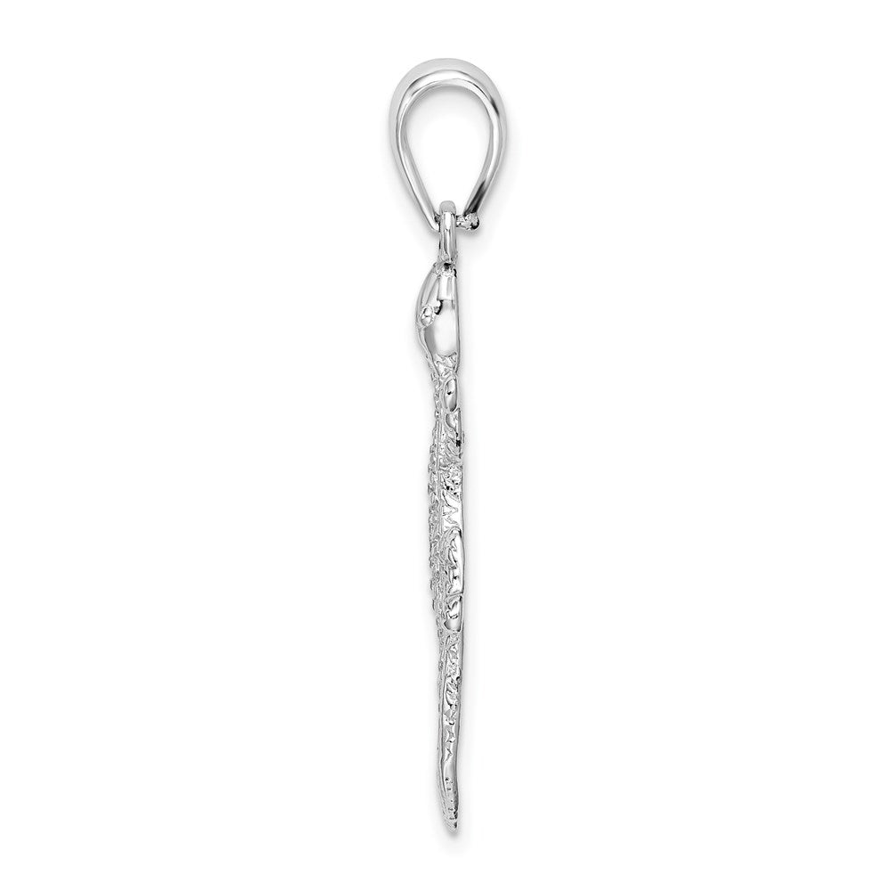Million Charms 925 Sterling Silver Animal Charm Pendant, Lizard/Gecko, Textured
