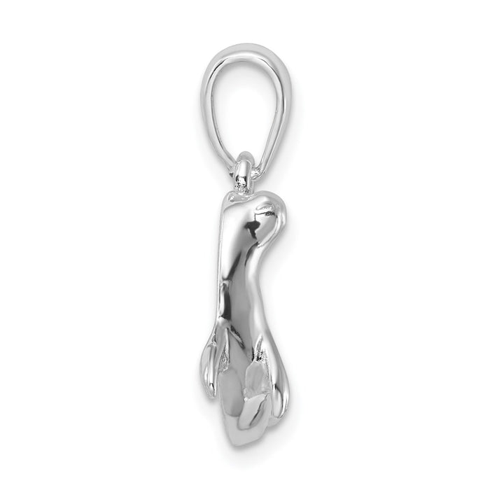 Million Charms 925 Sterling Silver Nautical Sea Life  Charm Pendant, Seal, High Polish & Textured 2-D