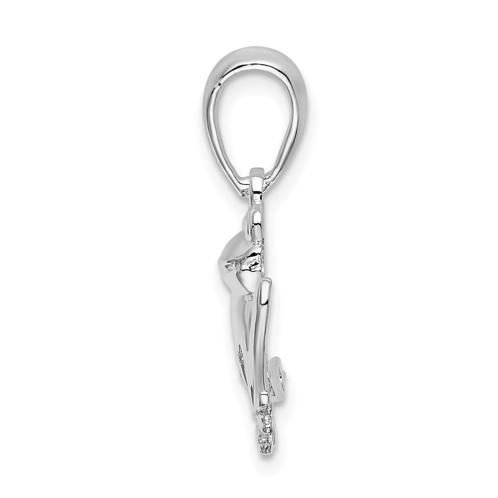 Million Charms 925 Sterling Silver Animal Charm Pendant, Sitting Frog Pendant, Textured