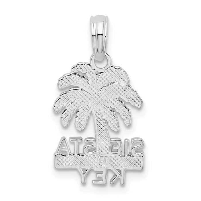 Million Charms 925 Sterling Silver Travel Charm Pendant, Siesta Key Under Palm Tree with Divider