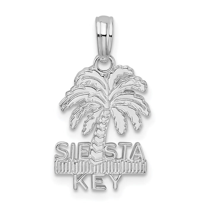 Million Charms 925 Sterling Silver Travel Charm Pendant, Siesta Key Under Palm Tree with Divider