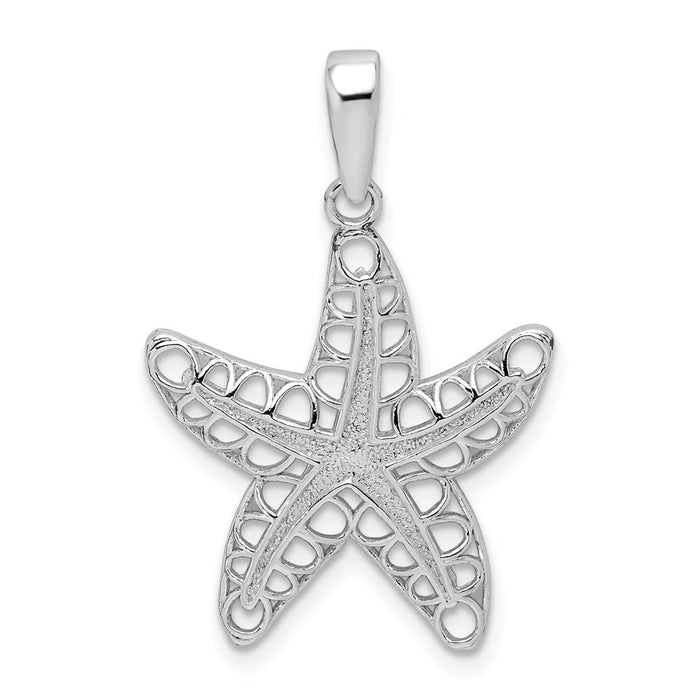 Million Charms 925 Sterling Silver Sea Life Nautical Charm Pendant, Starfish Pendant, Cut-Out