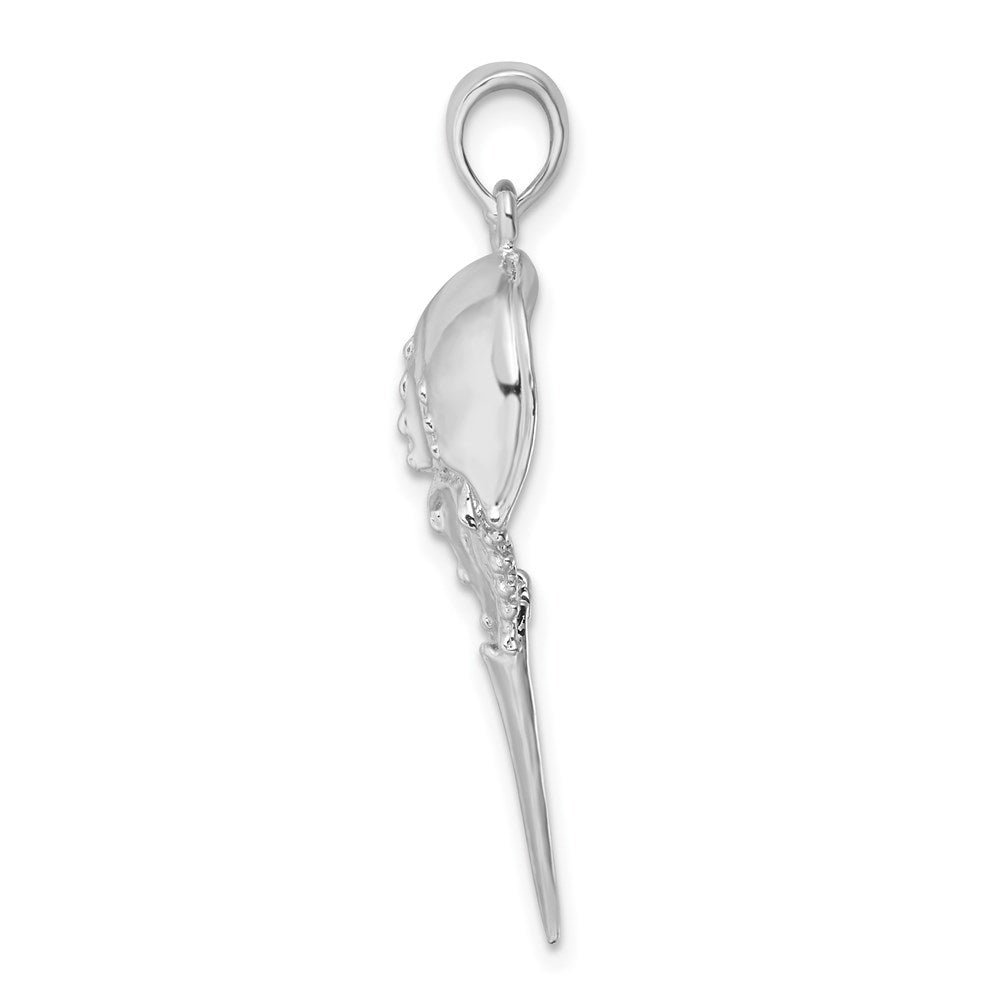 Million Charms 925 Sterling Silver Nautical Sea Life Charm Pendant, Horseshoe Crab, 2-D & Moveable Tail