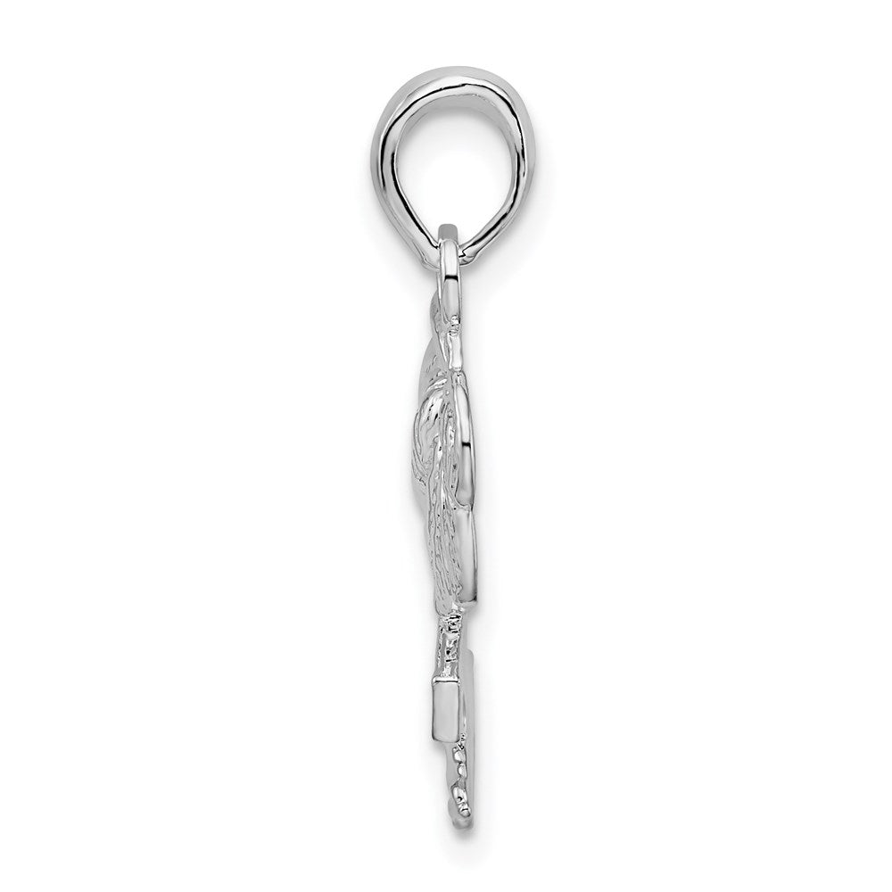 Million Charms 925 Sterling Silver Travel Charm Pendant, Siesta Key On Palm Tree, 2-D