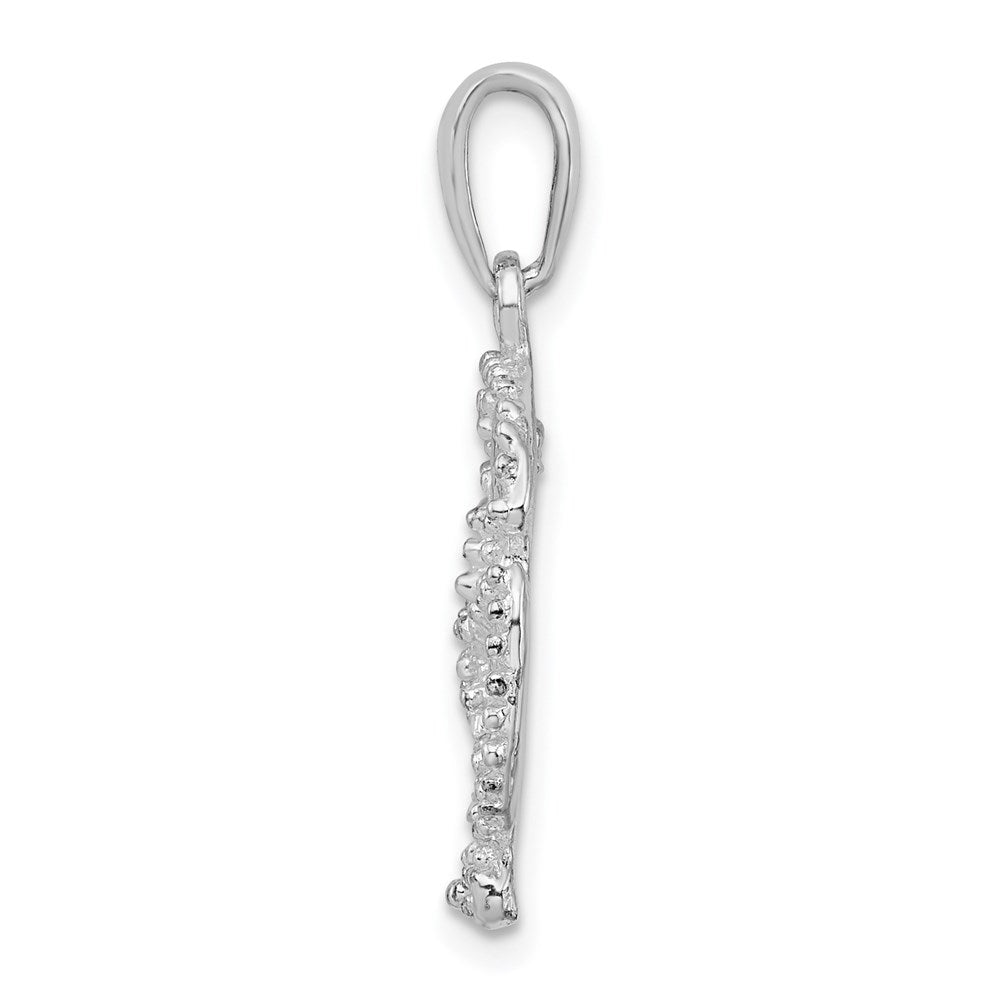 Million Charms 925 Sterling Silver Nautical Sea Life  Charm Pendant, Sand Dollar with Star, 2-D