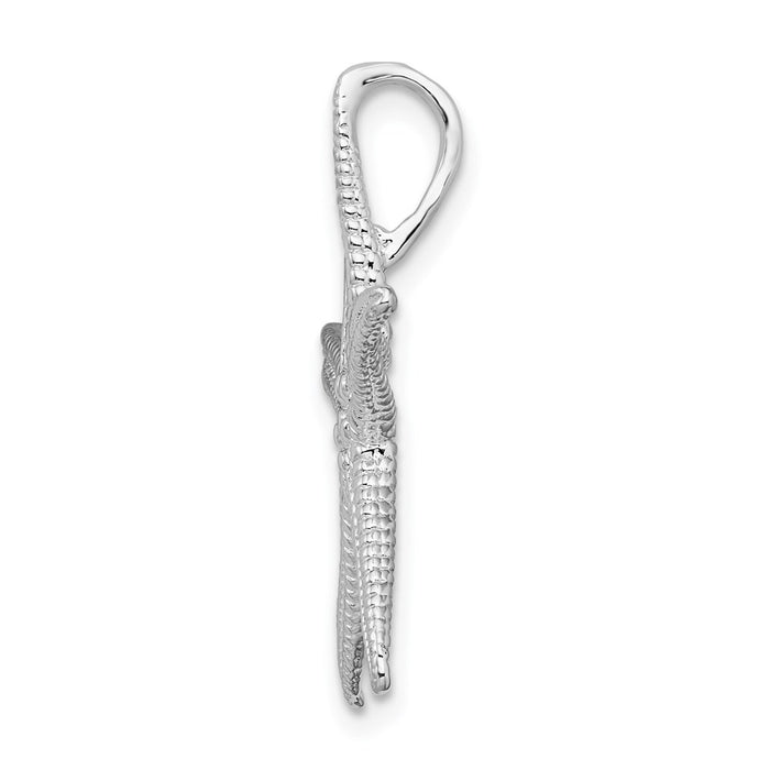 Million Charms 925 Sterling Silver Sea Life Nautical Charm Pendant, Starfish with Straight Legs, 2-D & Hidden Bail