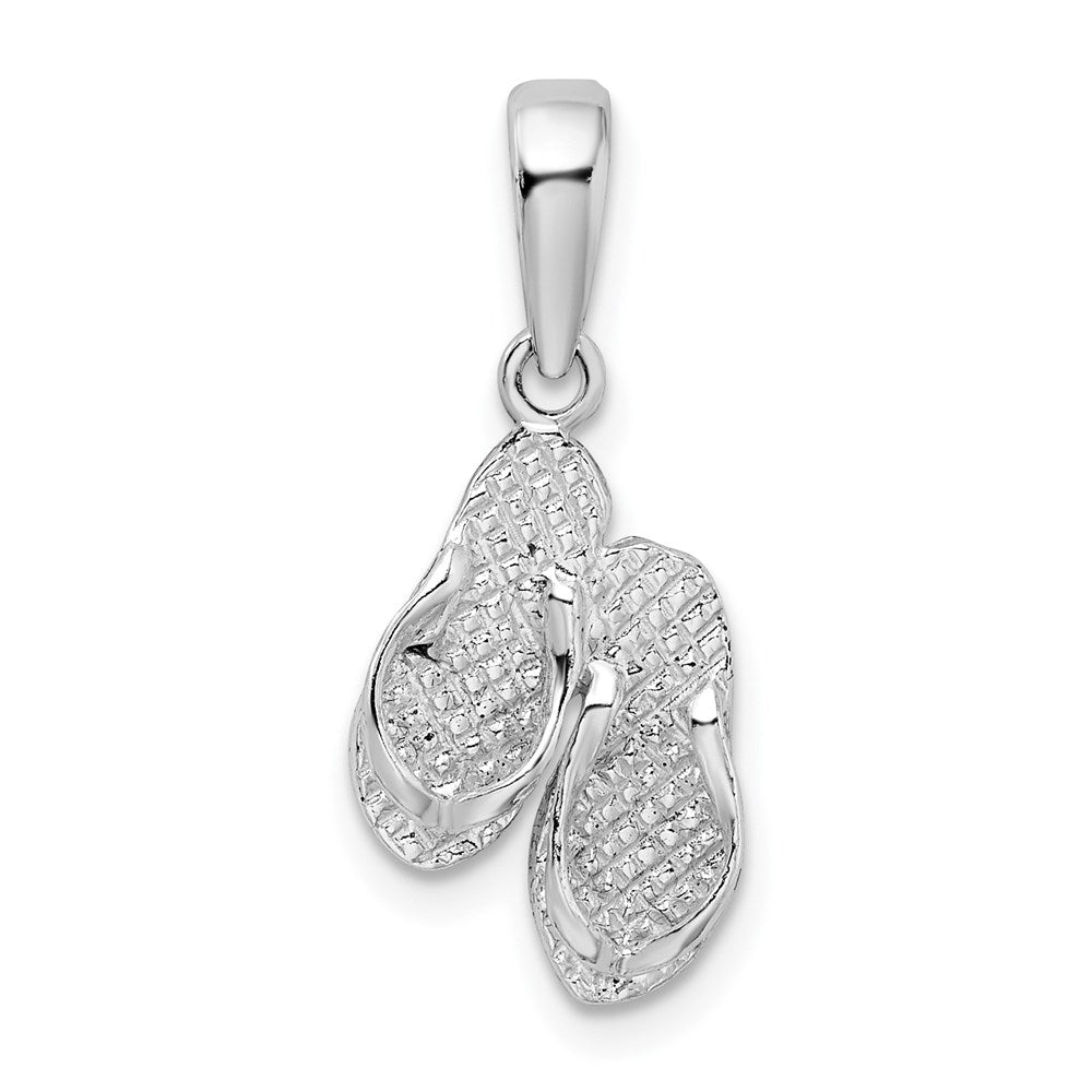 Million Charms 925 Sterling Silver Travel Charm Pendant, Small Marco Island On Double Flip-Flops