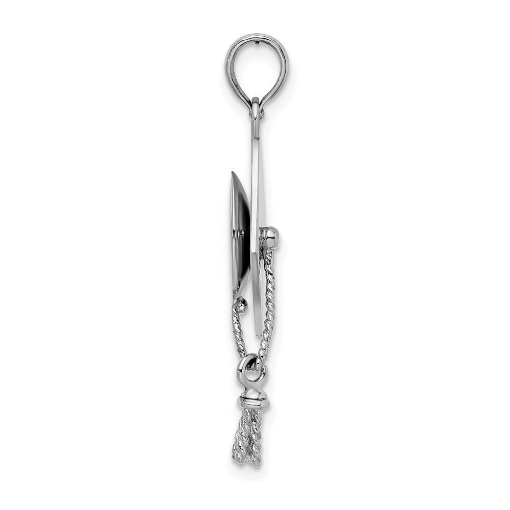 Million Charms 925 Sterling Silver Charm Pendant, 3-D Graduation Cap, High Polish & Moveable Tassel