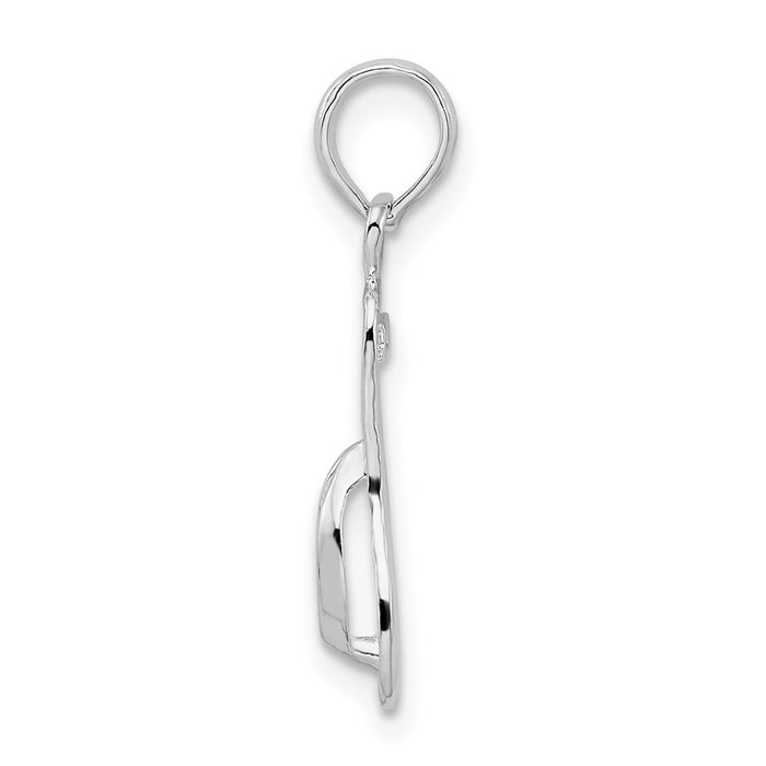 Million Charms 925 Sterling Silver Charm Pendant, Small Flip-Flop With High Polish Straps
